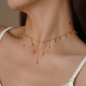 collier or jaune pour femme