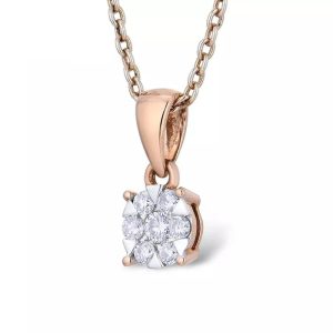 collier or rose diamant