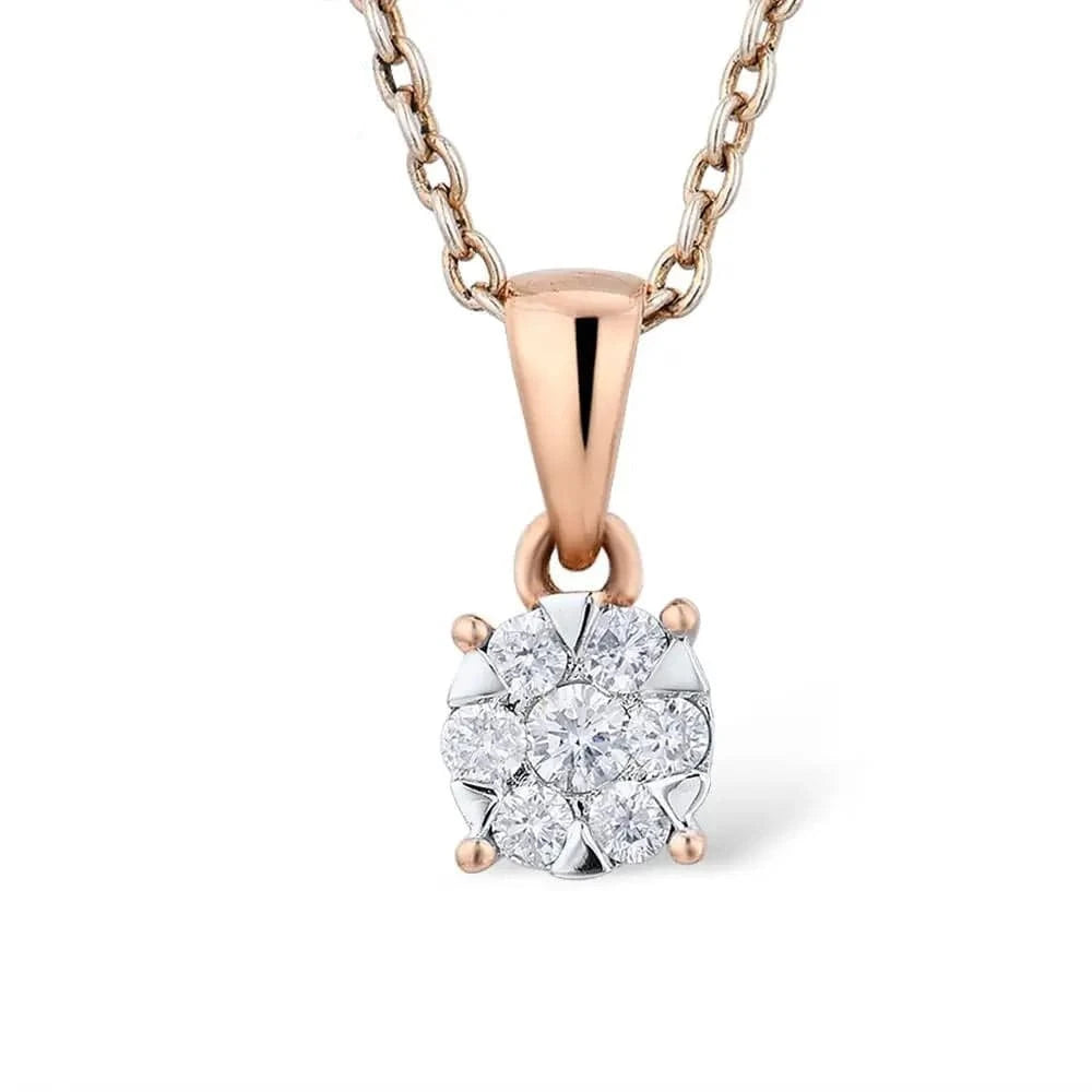 pendentif diamant or rose