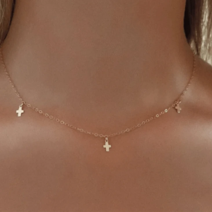 collier croix femme or