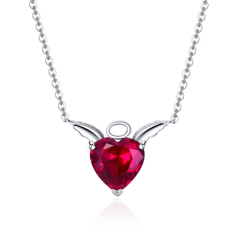 collier fête coeur rouge