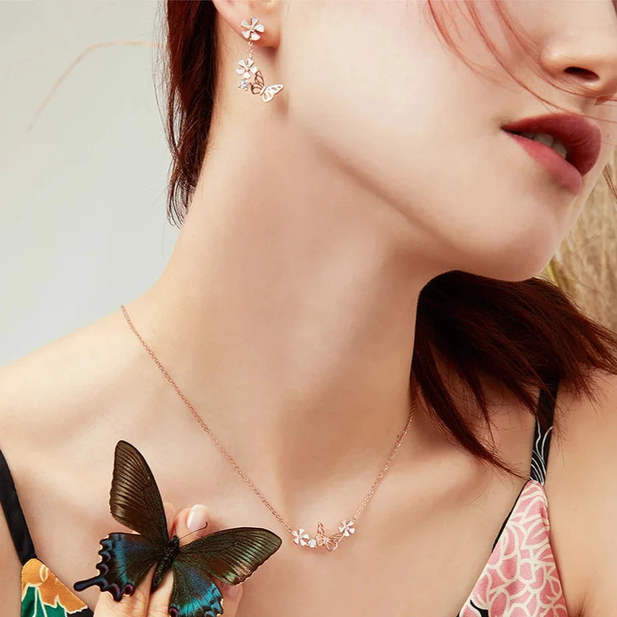 pendentif papillon zircon