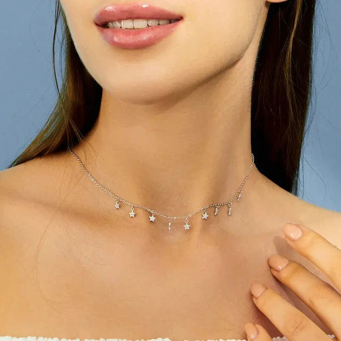 pendentif en argent étoilé