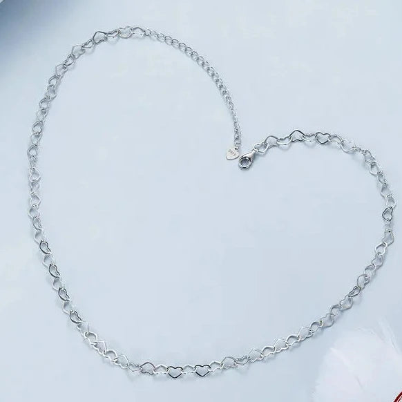 chaîne coeur argent