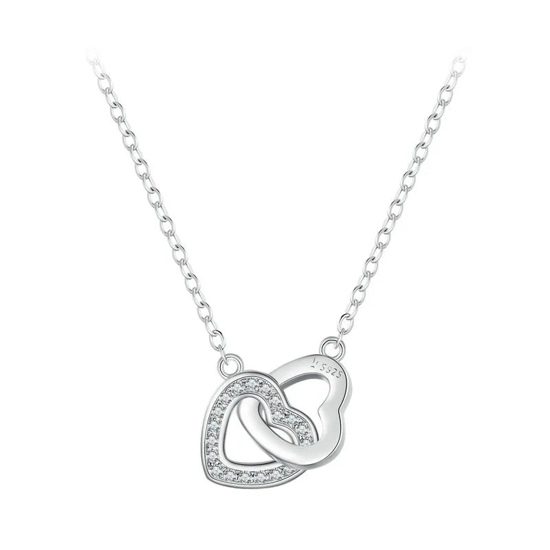 bijou deux coeurs argent