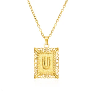 Pendentif dorée lettre "U"