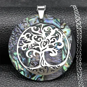 Pendentif Arbre de vie métal argenté