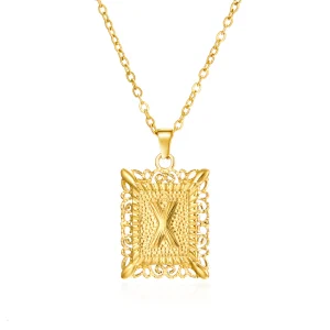 Pendentif dorée lettre "X"