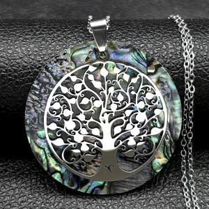 Pendentif Arbre de vie style pierre brillante droit