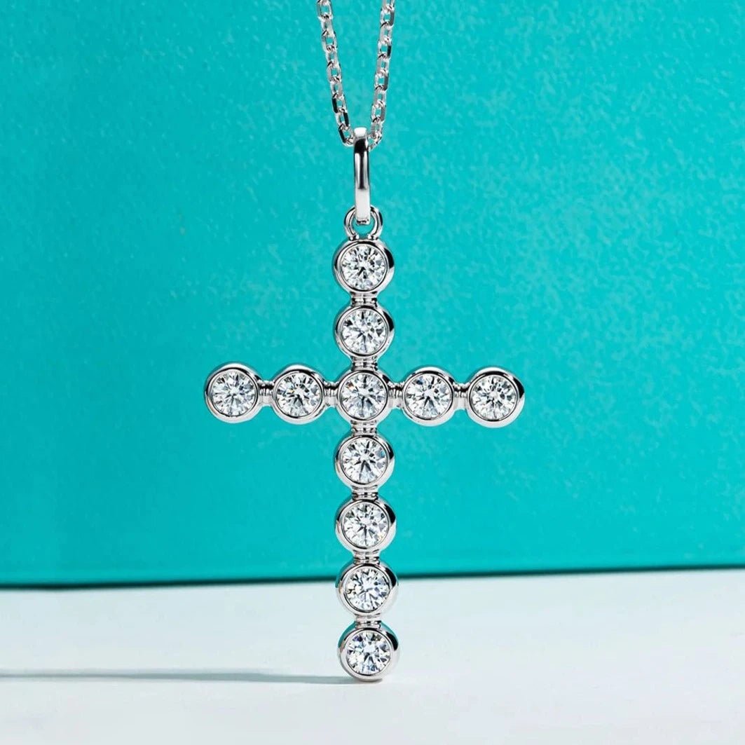 pendentif croix diamant